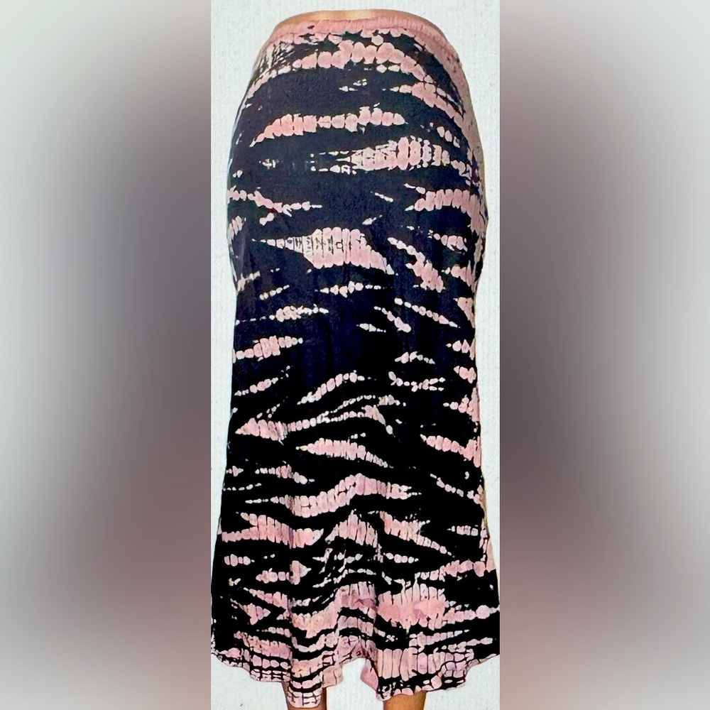 YOUNG FABULOUS & BROKE YFB Felicity Tie Dye Midi Skirt Pink Blue Small